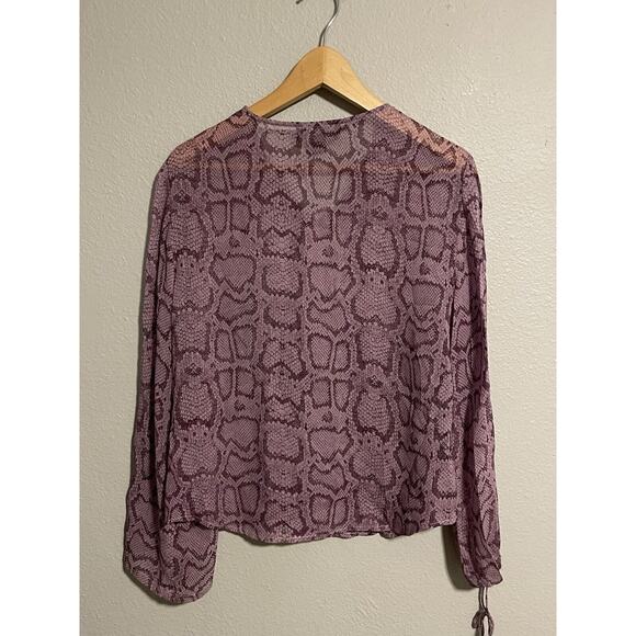 Vintage Spenser Jeremy Womens Top Size 10 Purple Abstract Silk Sheer Lightweight - Picture 2 of 7
